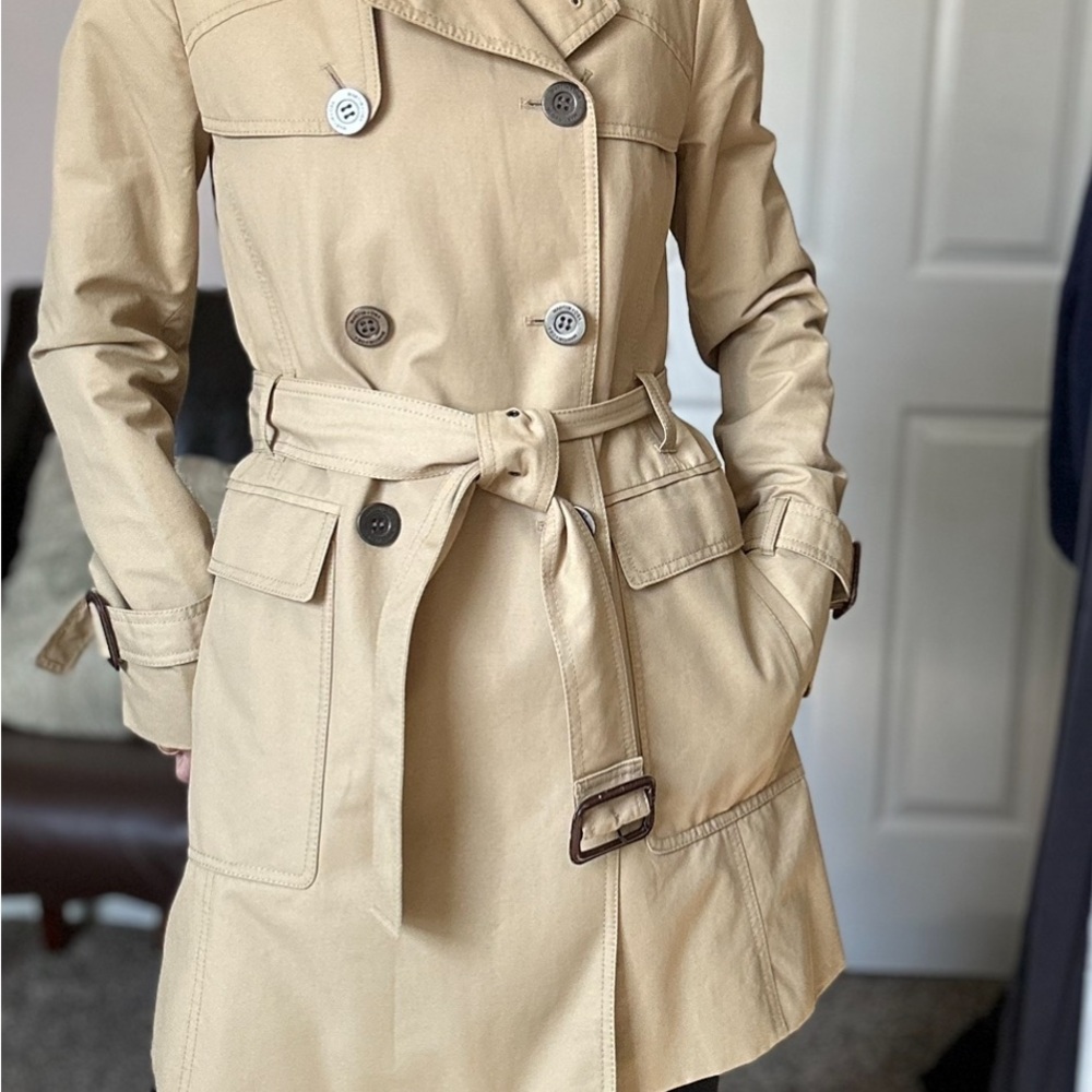 Martin + Osa Tan Trench Coat with Belted Waist